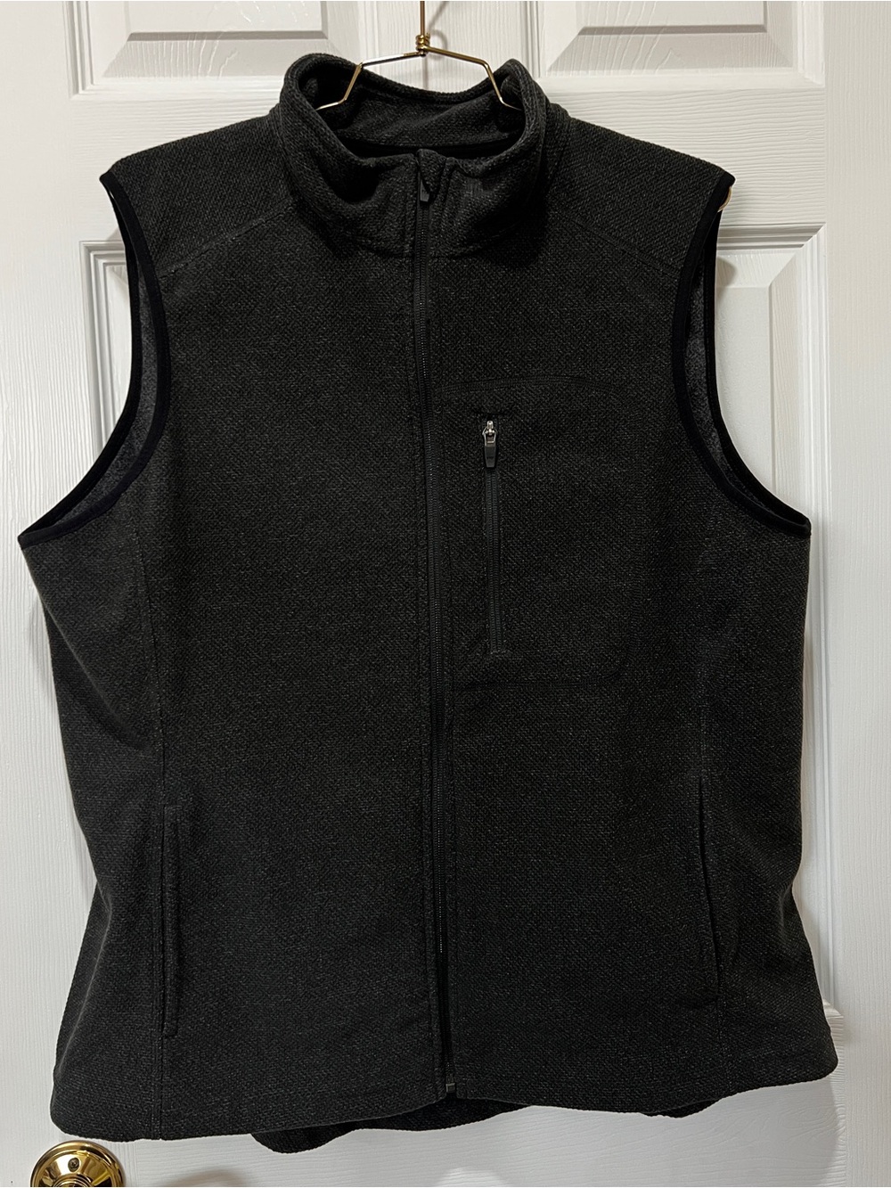 Duluth Trading Co Sweater Vest Fleece Heathered Black Relaxed Fit Size XL